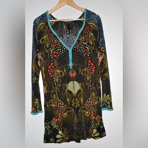Custo Barcelona Black  Patterned Tunic